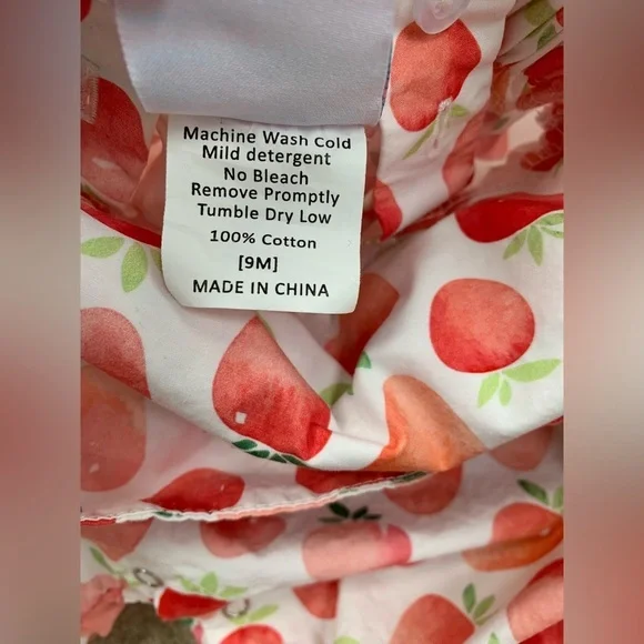 Stitchy Fish Size 9 Months Strawberry Print Bubble Romper - Picture 5 of 7